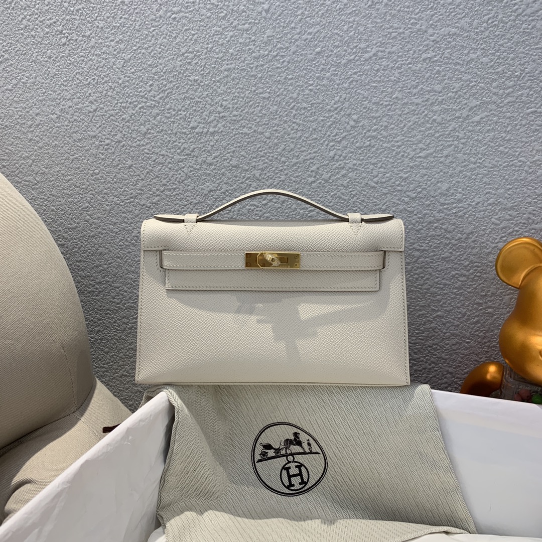 에르메스 미니 켈리백22 나타 화이트 금장 앱송